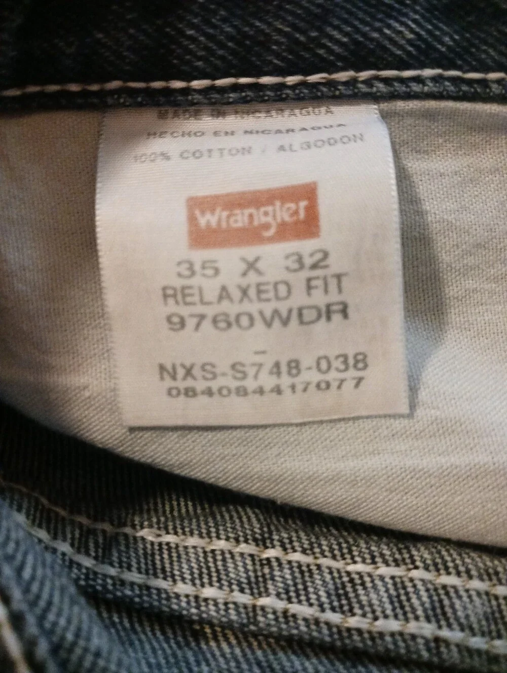 Men's Wranglers Relaxed Fit 35x32 Blue Jeans Denim Rodeo Cowboy Farmer Work EUC